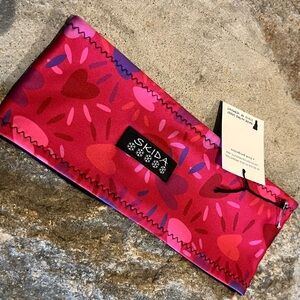 Skida Pink and Red Headband - alpine fleece lines